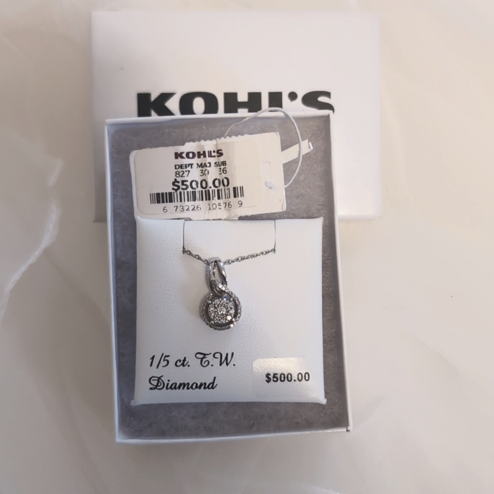 1/5 CT diamond necklace in sterling silver settings